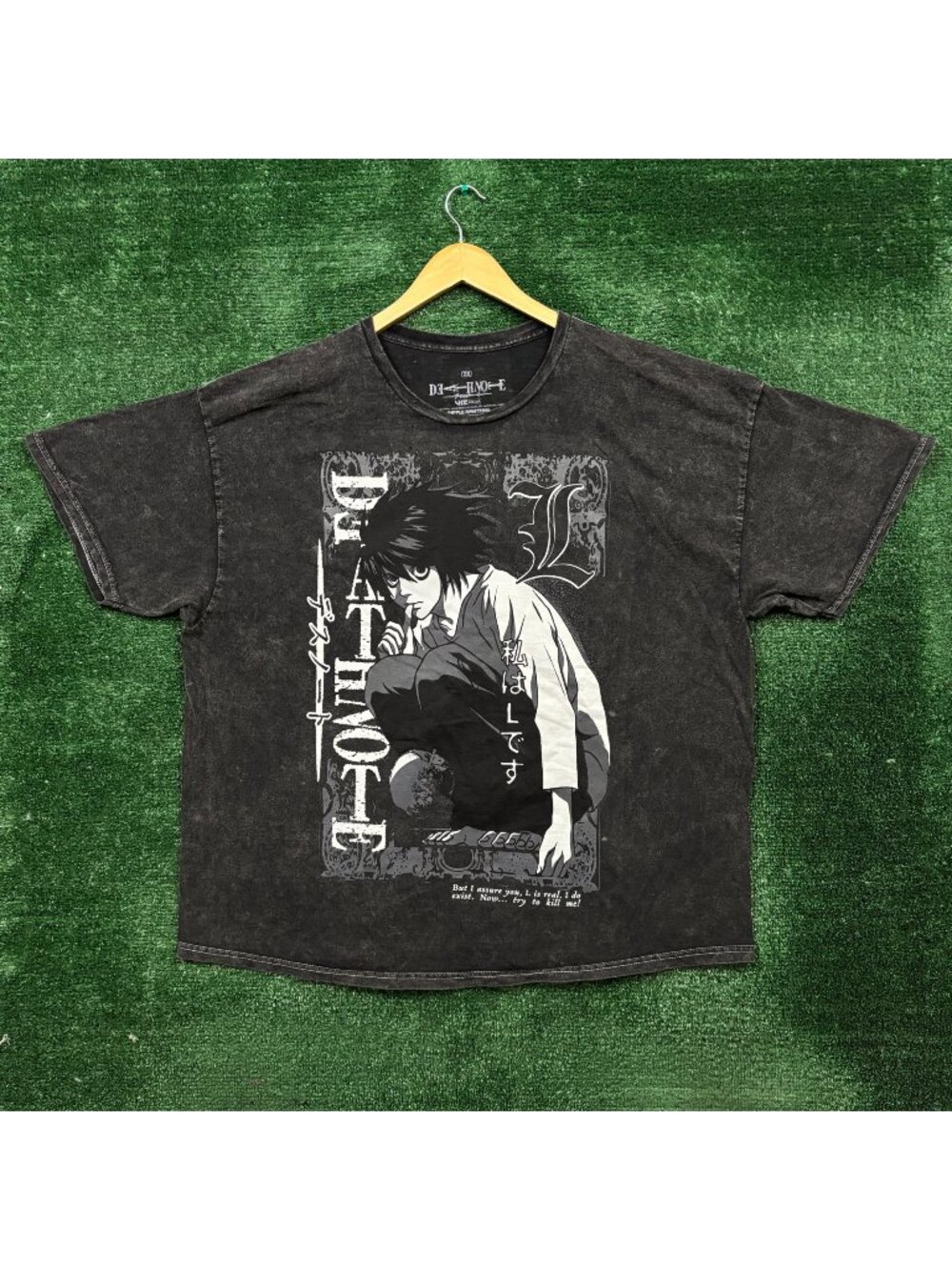 Death Note Anime L I Do Exist Now Try To Kill Me Mineral Wash T-Shirt Size 2X